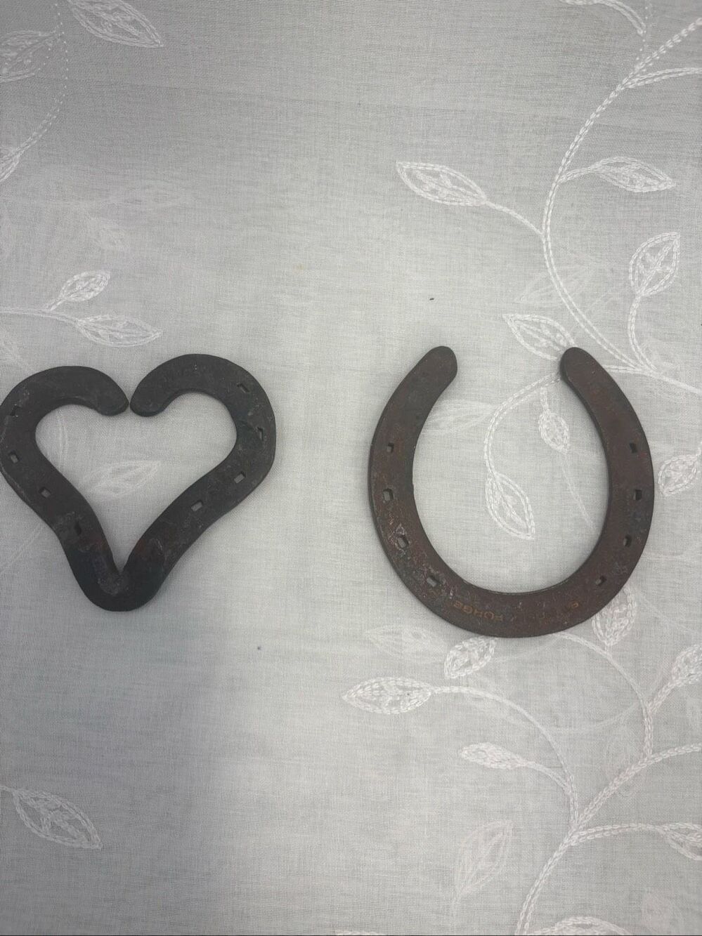 Vintage Metal Horseshoe & Heart-Shaped Horseshoe Rustic Western Decor Set of 2
